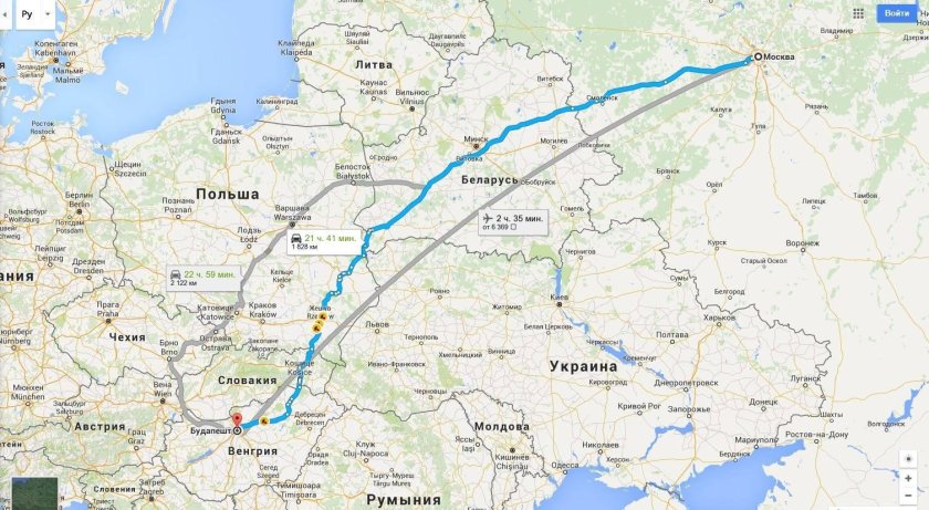 Москва Будапешт маршрут