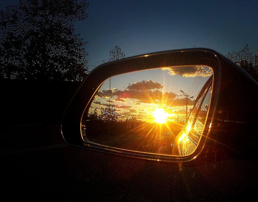 Закат из машины