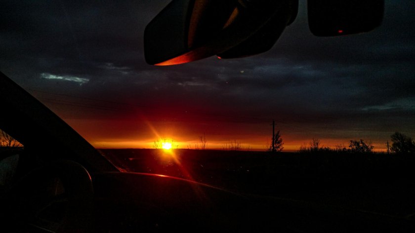 Закат из машины