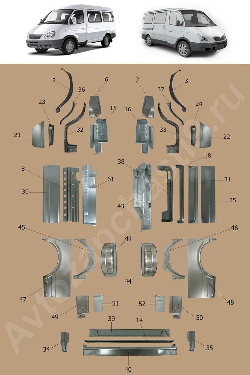 Ремонтный комплект кузова Газель ГАЗ-3302