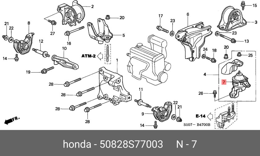 Подушки двигателя Honda CR-V 1