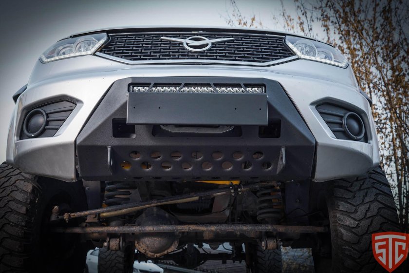 Мини силовик STC УАЗ Патриот 2015+ с площадкой для лебедки