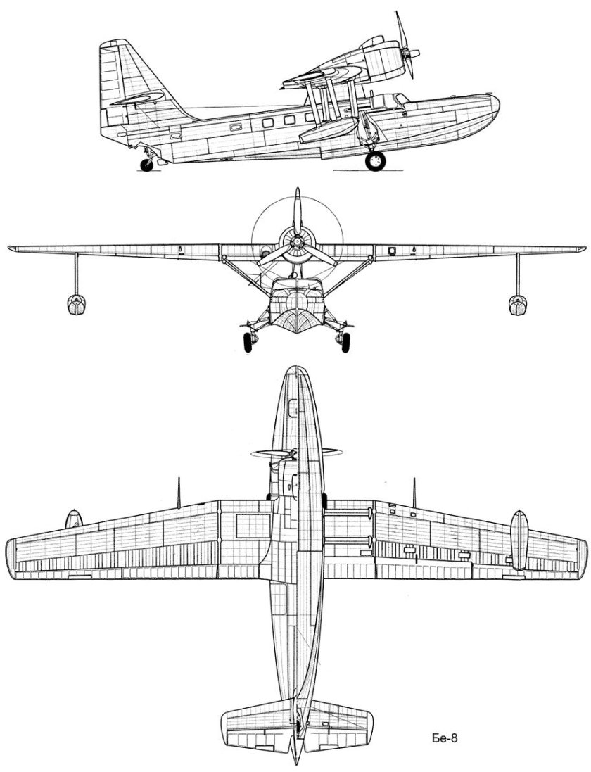 Бе-6 гидросамолёт чертежи