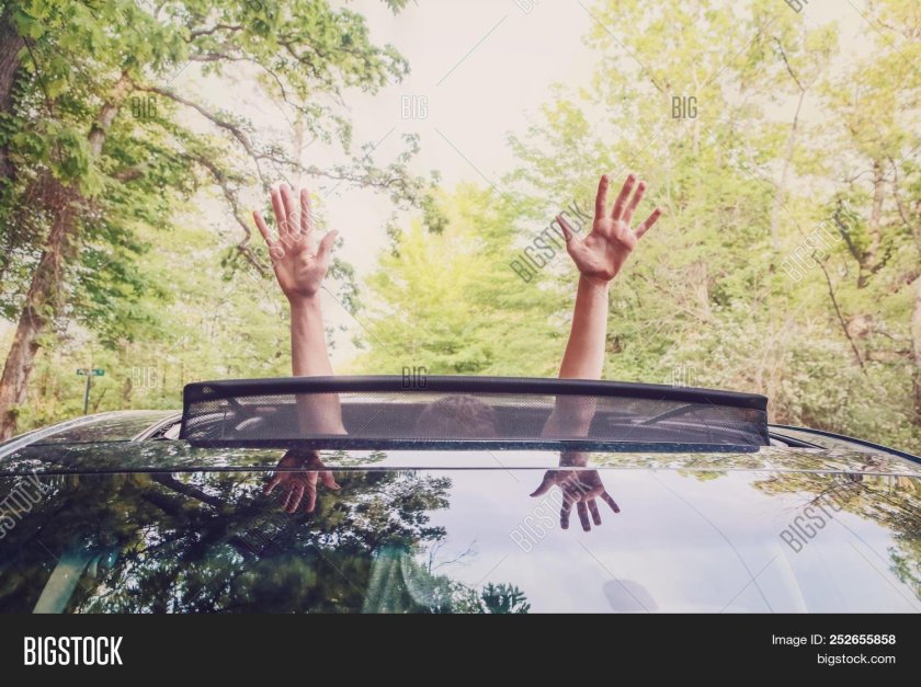 Из люка машины