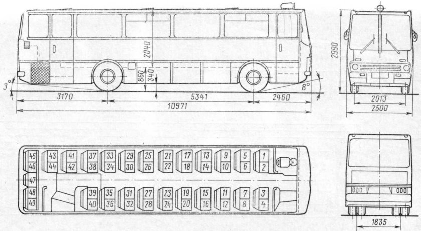 Икарус 55 Люкс чертеж