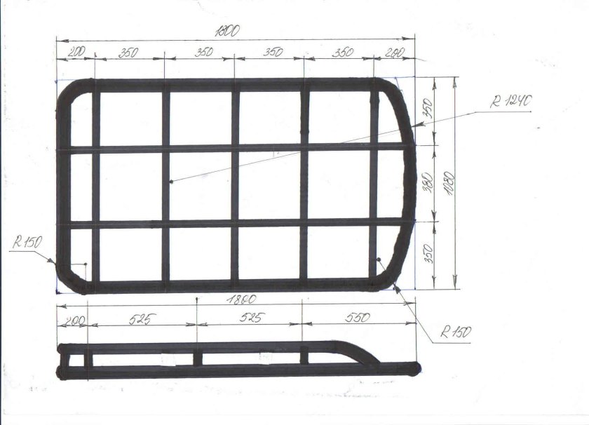Багажник экспедиционный ВАЗ Нива 2121 чертеж