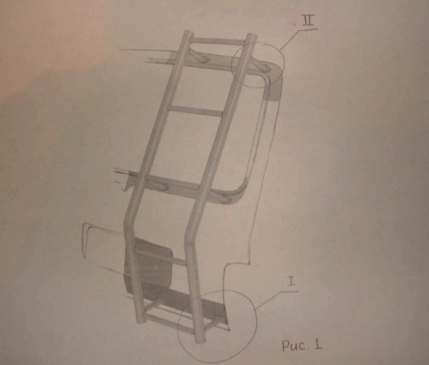 УАЗ Буханка крепление лестницы