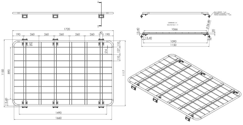 Чертеж багажника на УАЗ Патриот