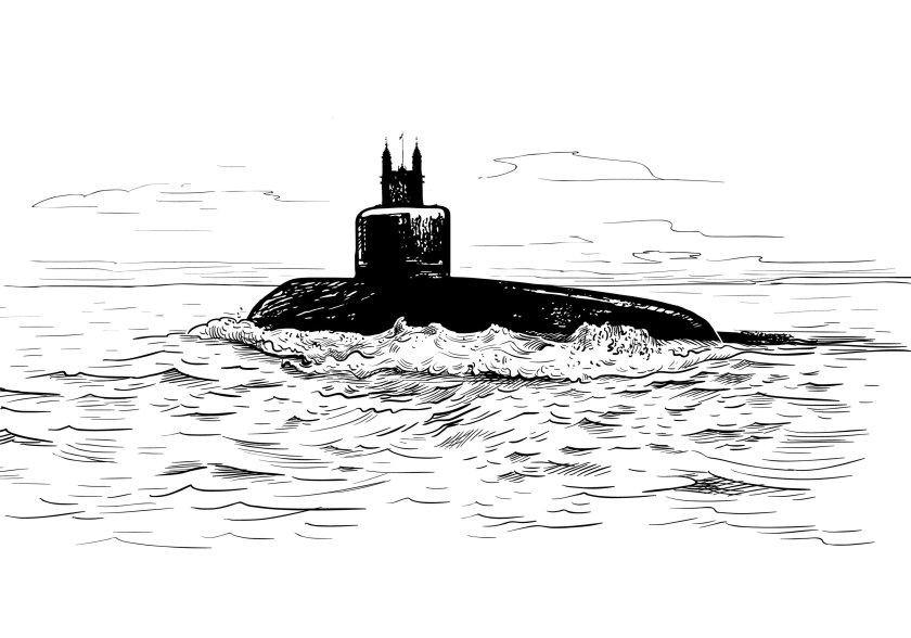 Подводная лодка гравировка