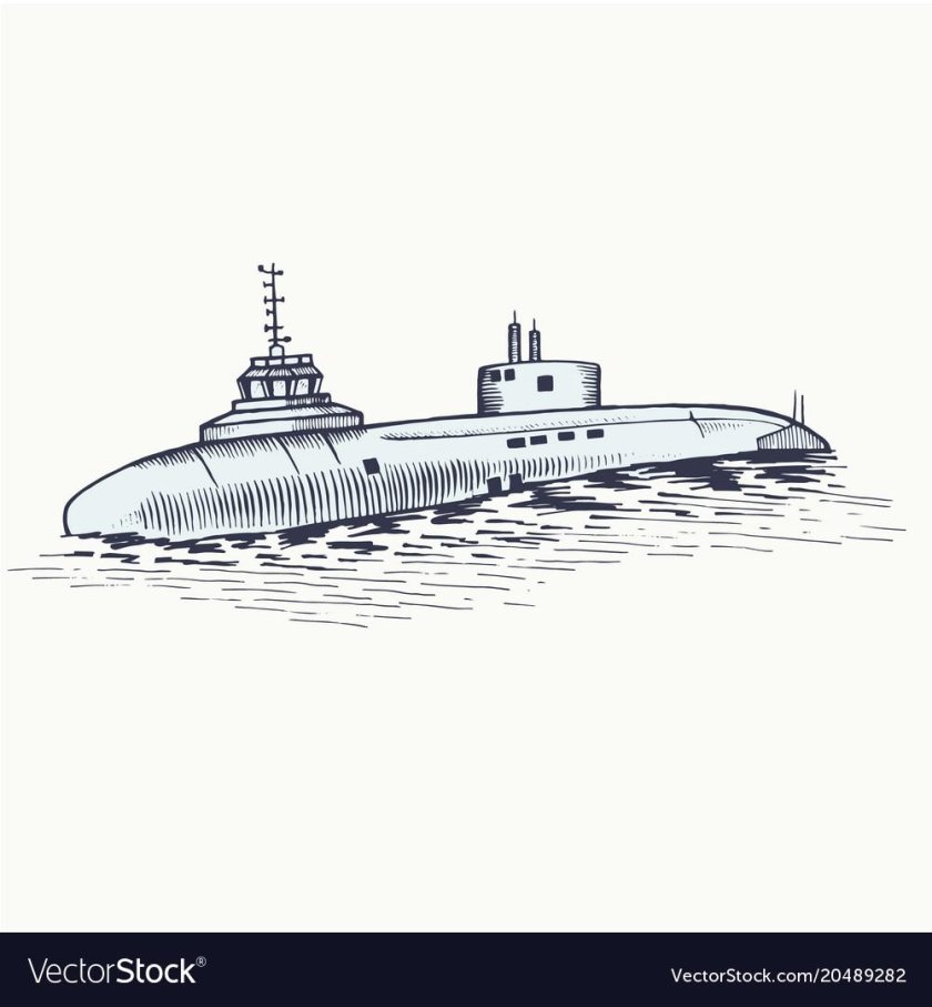 Атомная подводная лодка вектор