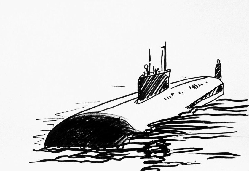 Атомная подводная лодка вектор