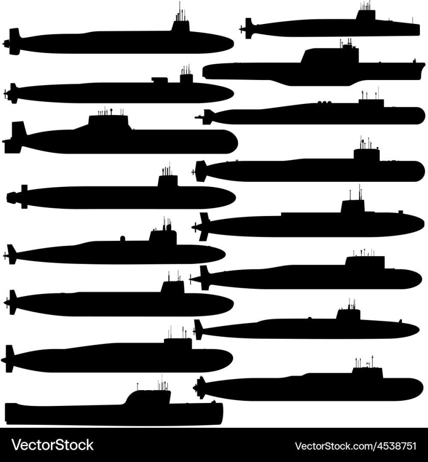 Силуэты подводных лодок