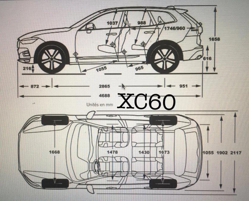 Габариты вольво хс 60