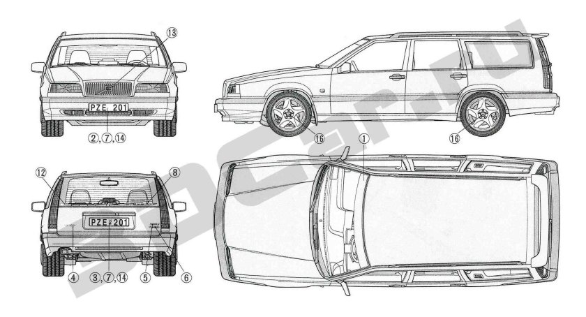 Чертеж Вольво 740