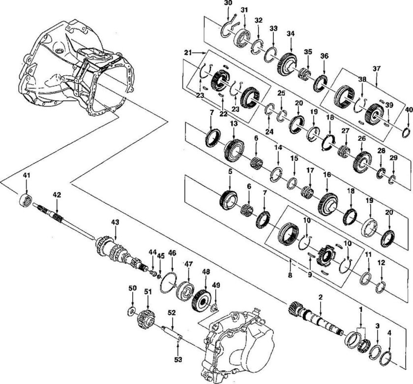 Коробка передач Лачетти 1.6 схема
