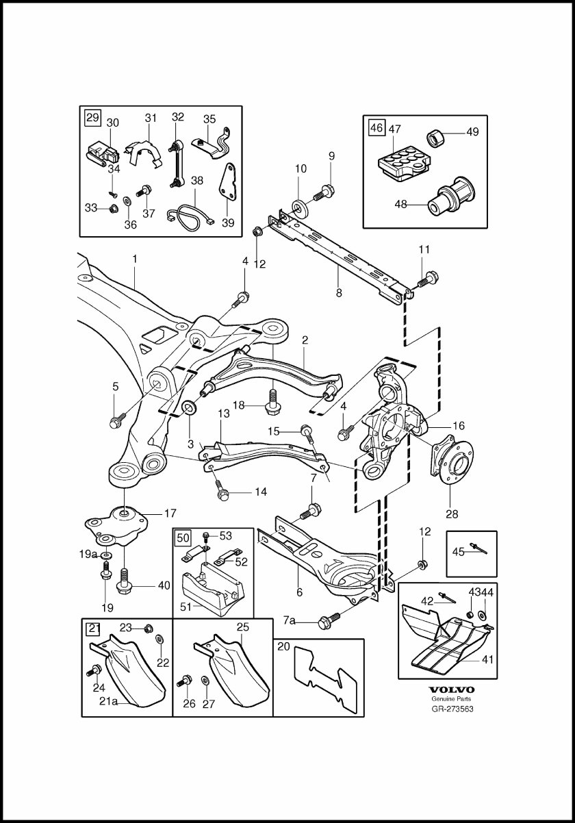 Схема передней подвески Volvo xc90