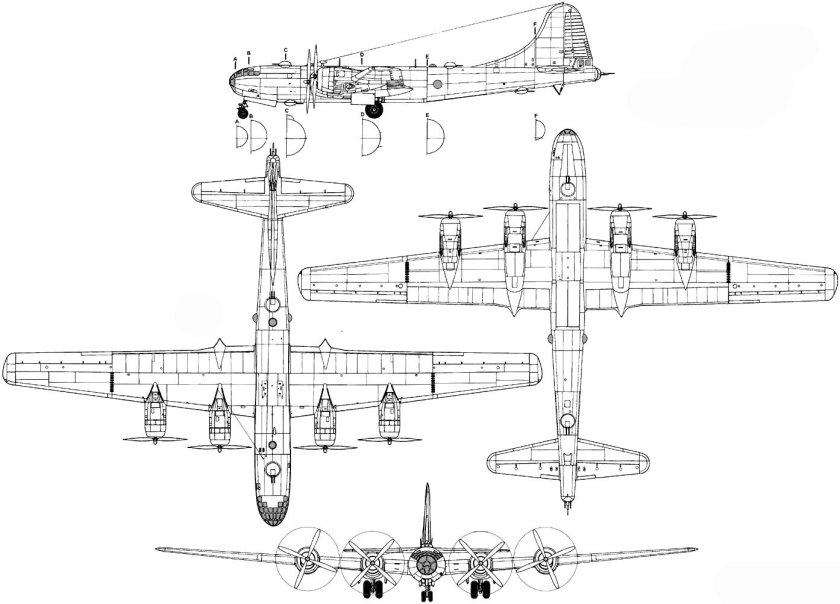 Boeing b-29 Superfortress чертежи