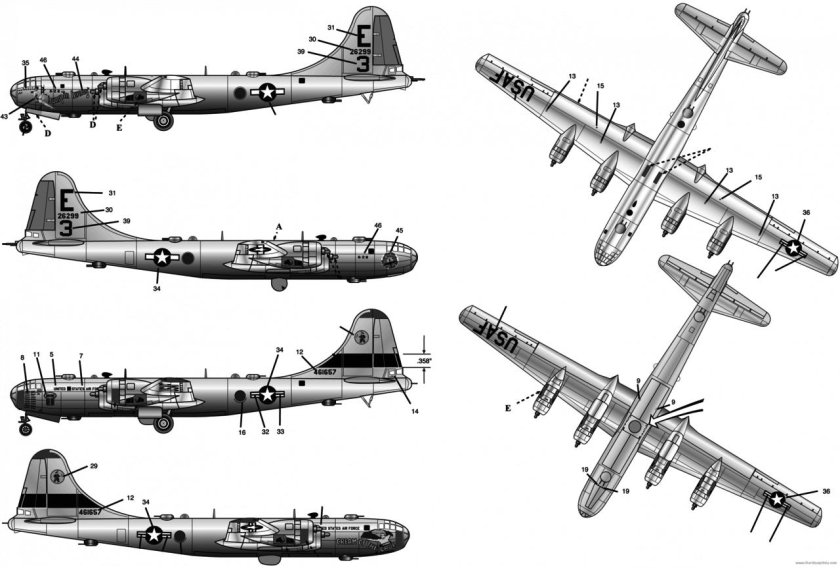 Boeing b-29 Superfortress чертежи