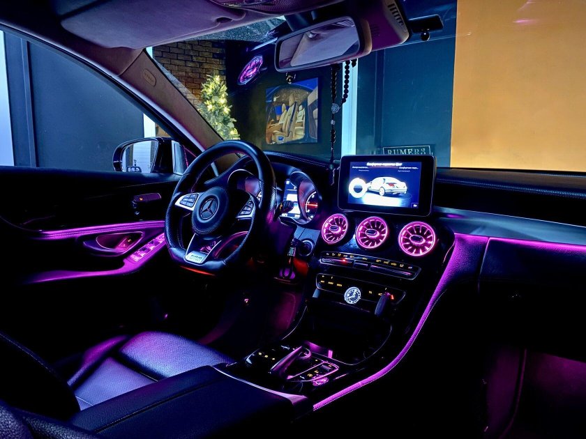Подсветка салона Мерседес w205