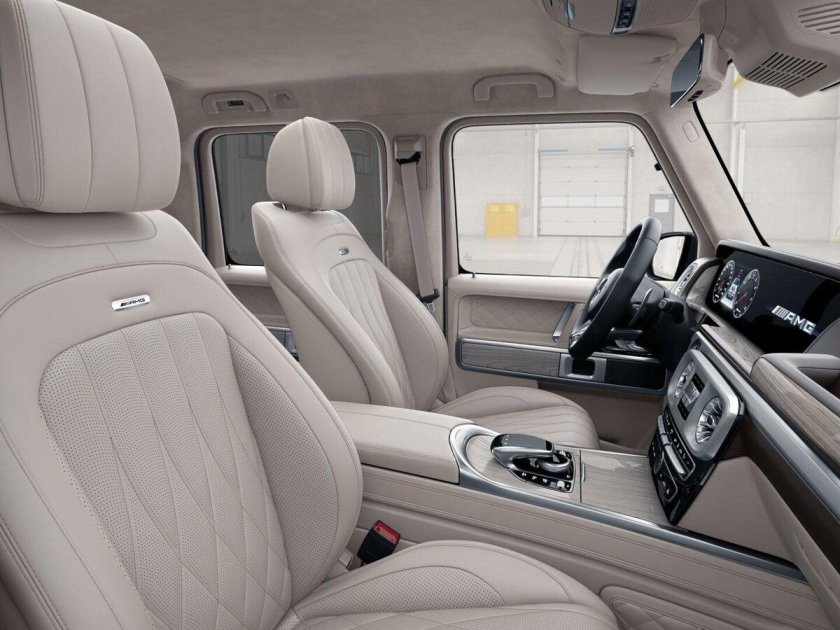 Mercedes g63 AMG белый салон