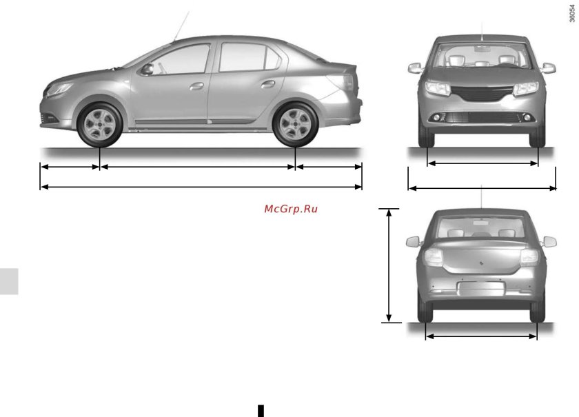 Габариты рено логан 2 седан