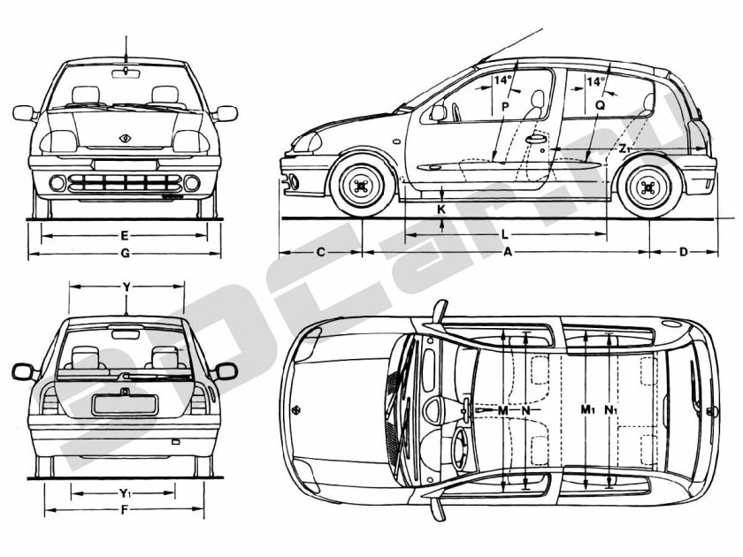 Рено Клио 2 габариты