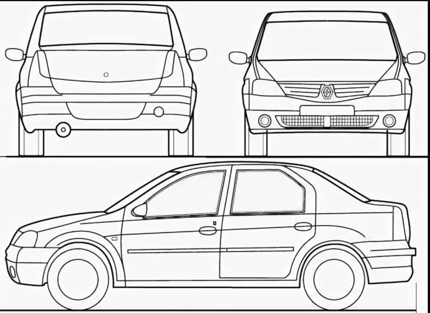 Renault Logan чертеж