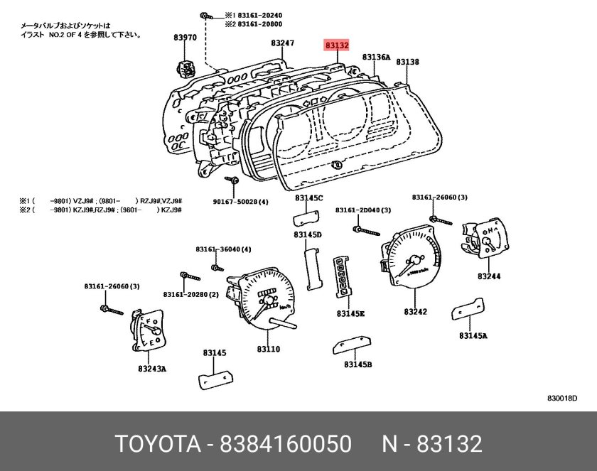 Лампы подсветки приборной панели Тойота ленд Крузер 100