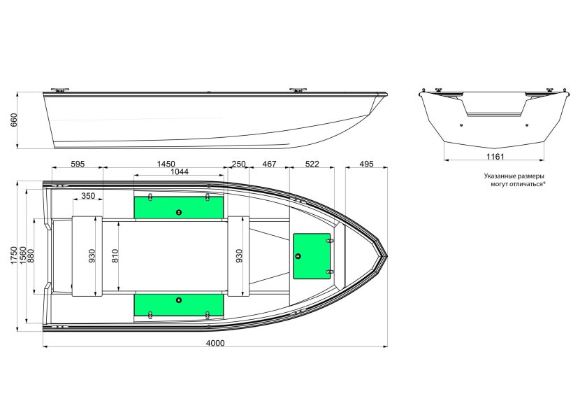 Размер лодки