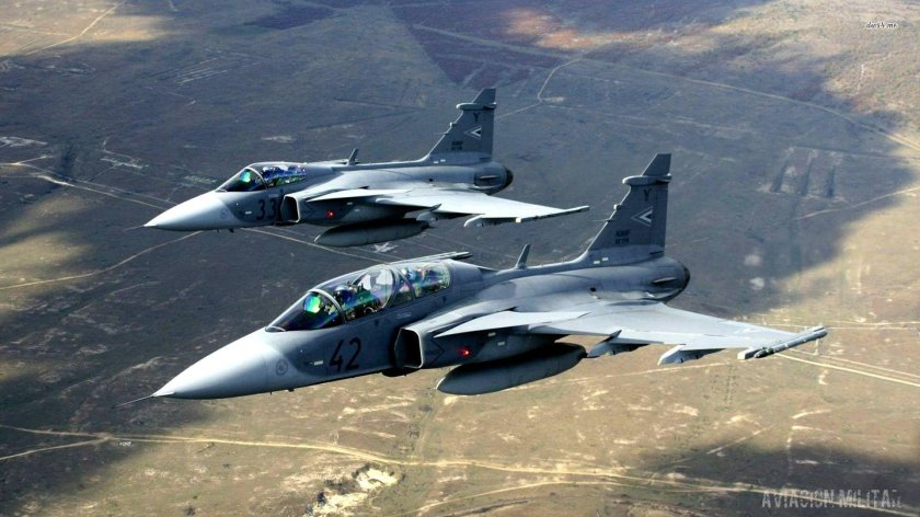 Истребитель ВВС Швеции Jas-39 Gripen