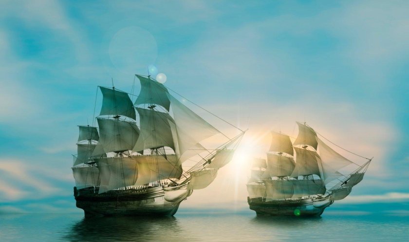 Два корабля в море