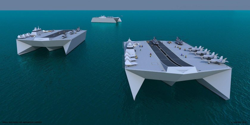 Авианосец тримаран будущего