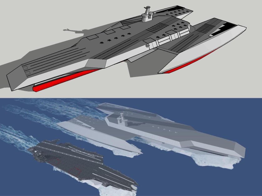 Авианосец тримаран будущего