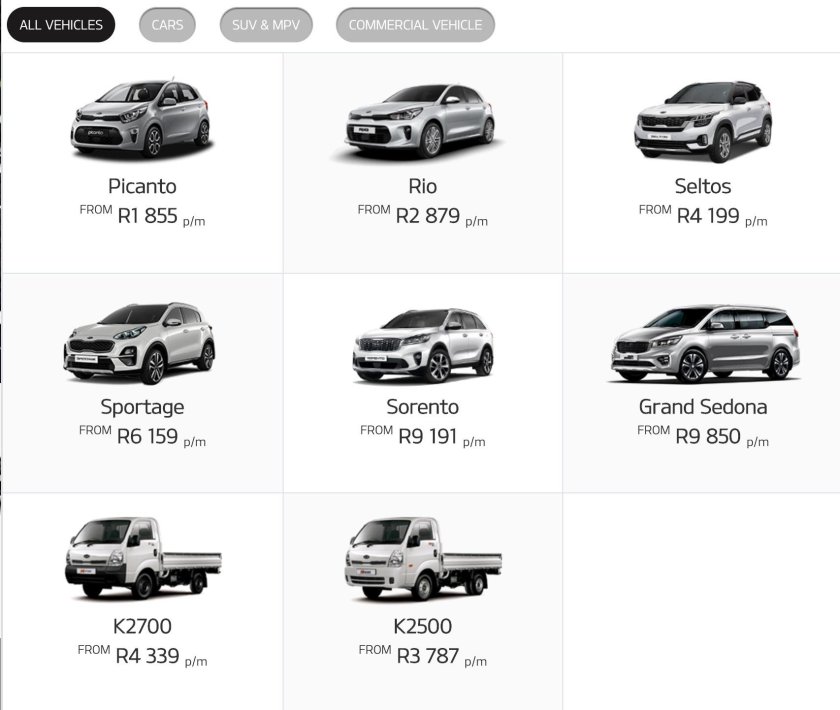 Модельный ряд Киа 2020-2021