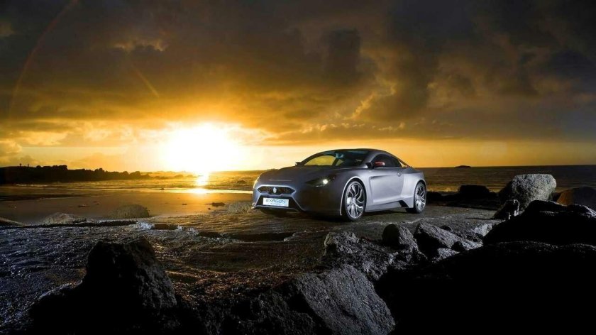 Пейзаж с автомобилем