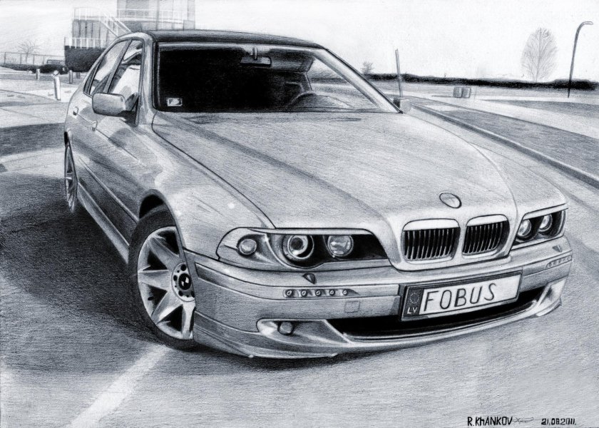 BMW e39 карандашом