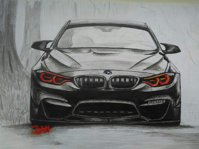 BMW m5 рисоваться