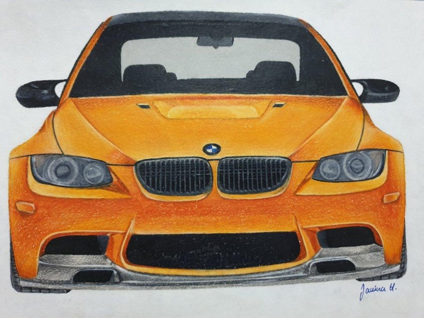 Нарисовать БМВ спереди