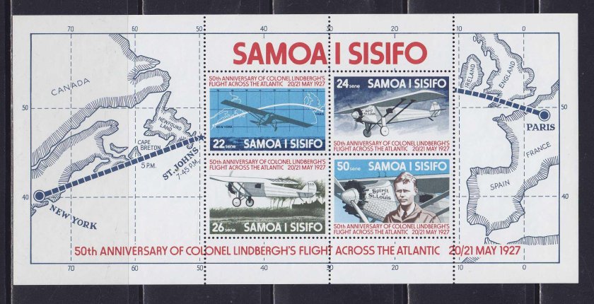 Почтовые марки Франции перелёт через Атлантику