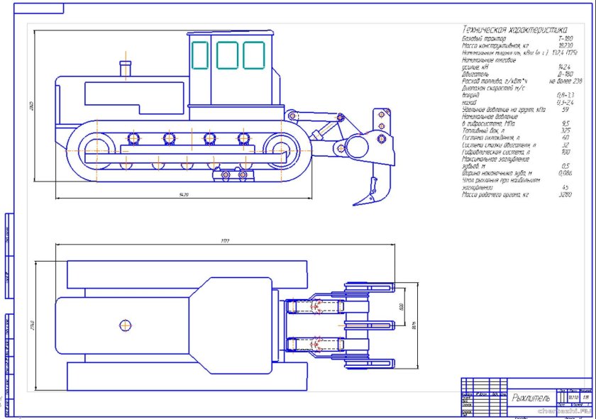 Зуб рыхлителя бульдозера