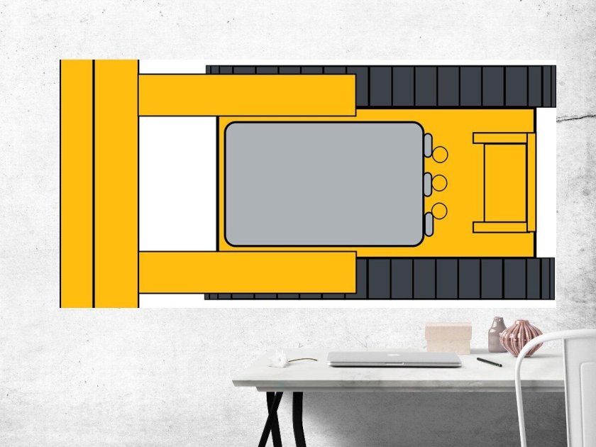 Бульдозер вид сверху