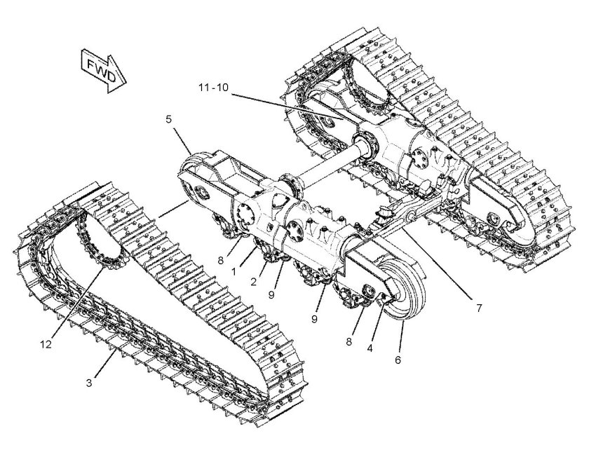 Устройство ходовой части Caterpillar d6r
