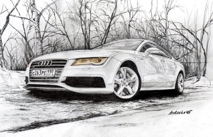Рисунок машины Ауди а8