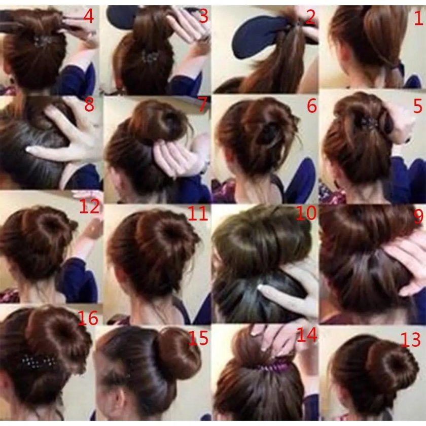 Красивый пучок с бубликом