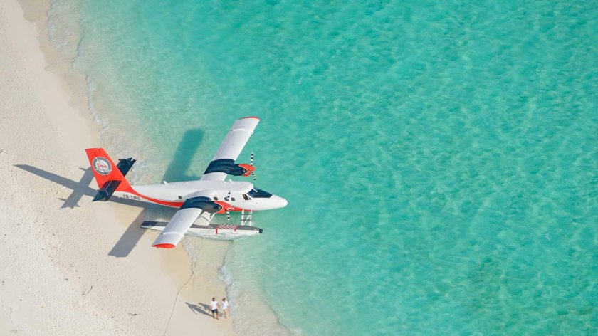 Гидросамолет на мальдивах