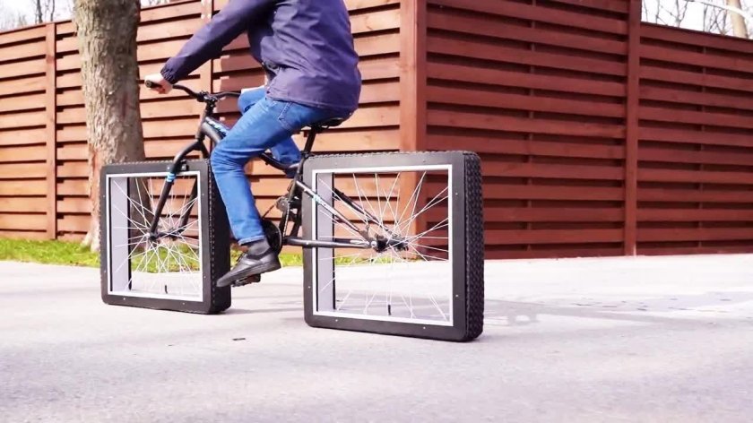 Велосипед с квадратными колесами