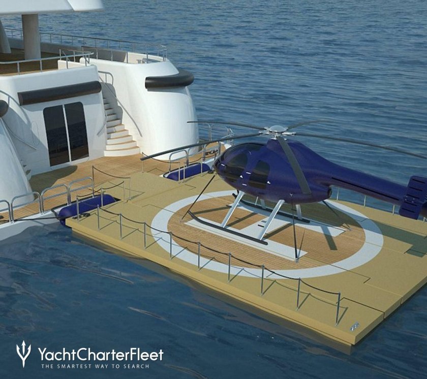 Мега яхта с вертолетной площадкой