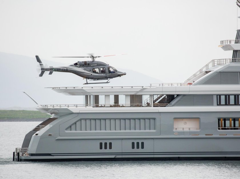 Яхта с вертолетной площадкой