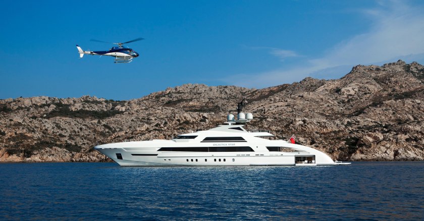Яхта с вертолетной площадкой