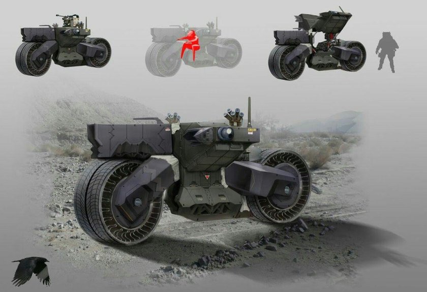 Мотоцикл scifi концепт Art